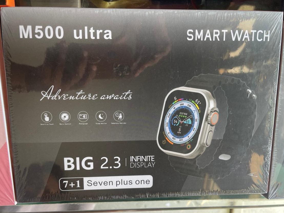 M500 ultra smartwatch, 7 straps, big 2.3 display